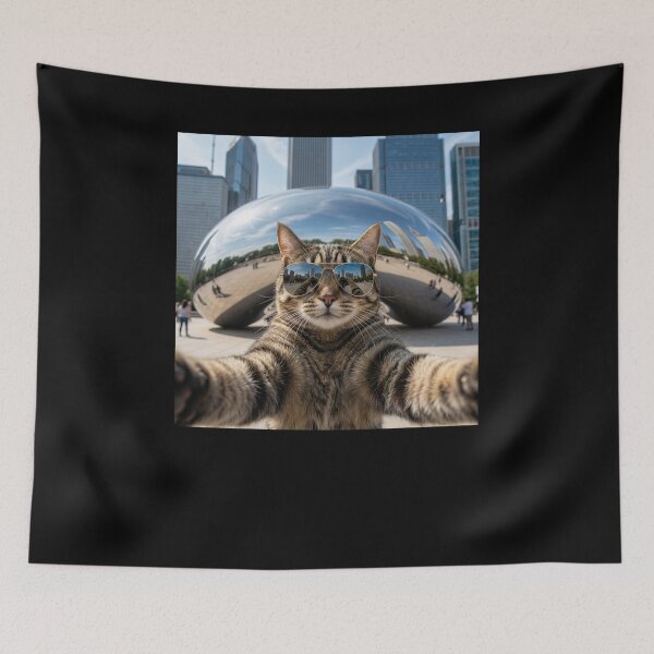 Item preview, Cat Selfie Chicago Cloud Gate Mirrored Sunglasses designed and sold by snowry.