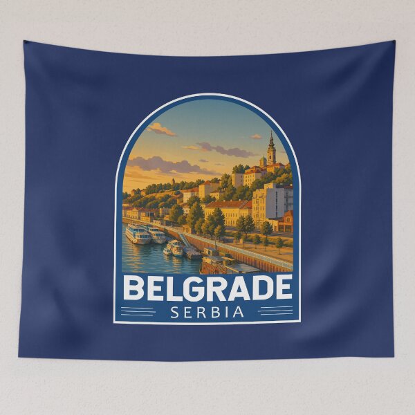 Item preview, Belgrade Serbia Travel Art Emblem designed and sold by KrisSidDesigns.