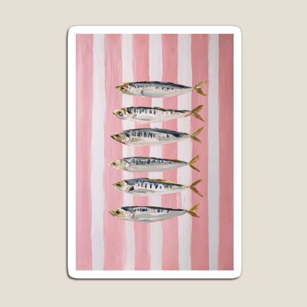 Item preview, Pink and White Striped Coastal Sardine Fish designed and sold by Nova~Prints.