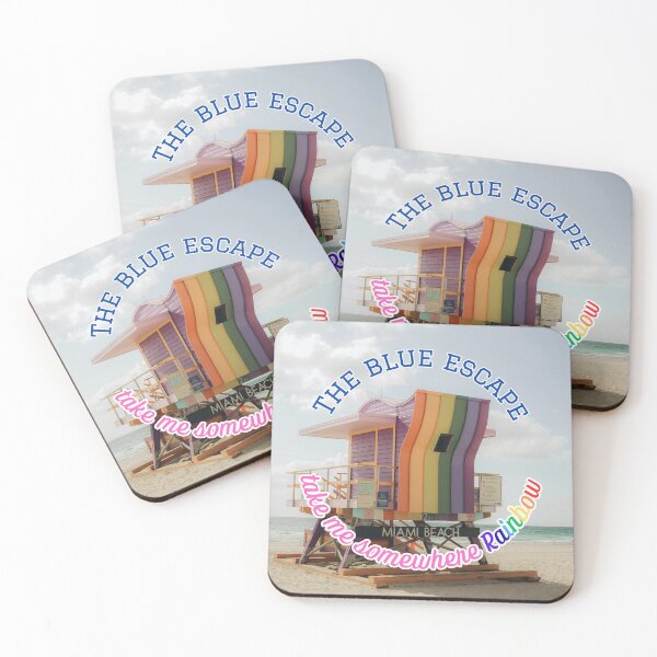 Item preview, The Blue Escape Take Me Somewhere Rainbow Beach Miami designed and sold by LittleBigGifts.