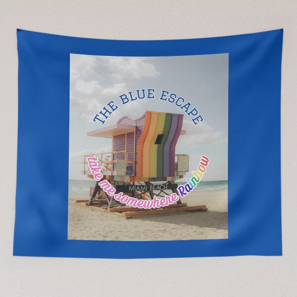 Item preview, The Blue Escape Take Me Somewhere Rainbow Beach Miami designed and sold by LittleBigGifts.