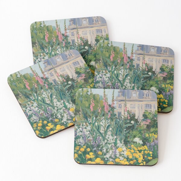 Item preview, French Country Garden Painting - Yellow Flowers and Chateau View designed and sold by CARRAANN.