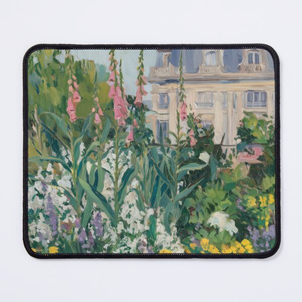 Item preview, French Country Garden Painting - Yellow Flowers and Chateau View designed and sold by CARRAANN.