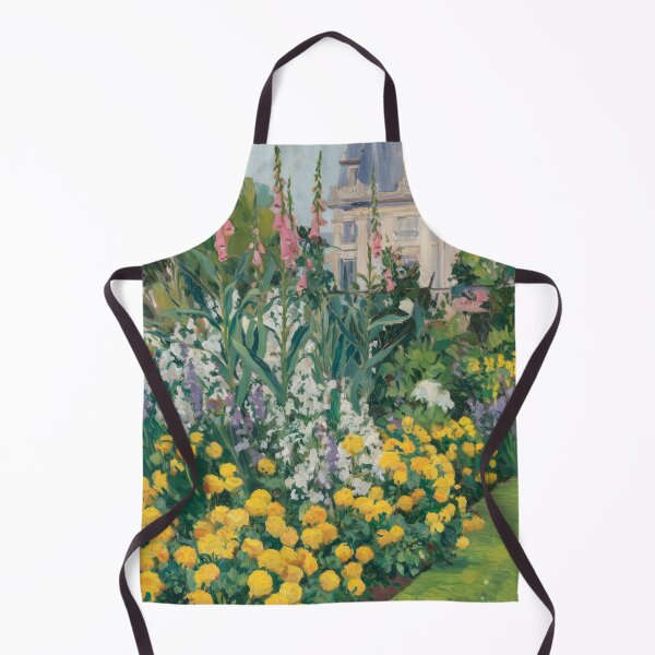 Item preview, French Country Garden Painting - Yellow Flowers and Chateau View designed and sold by CARRAANN.