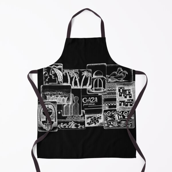 Item preview, Palestine Drawing Art Gaza Collage Design -Black designed and sold by Hurriyyatee.