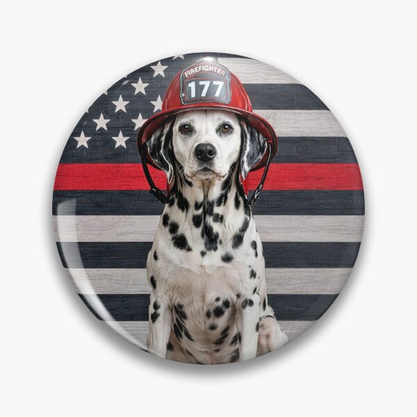 Item preview, Firefighter Dalmatian with Fireman Flag designed and sold by Maria Dryfhout.