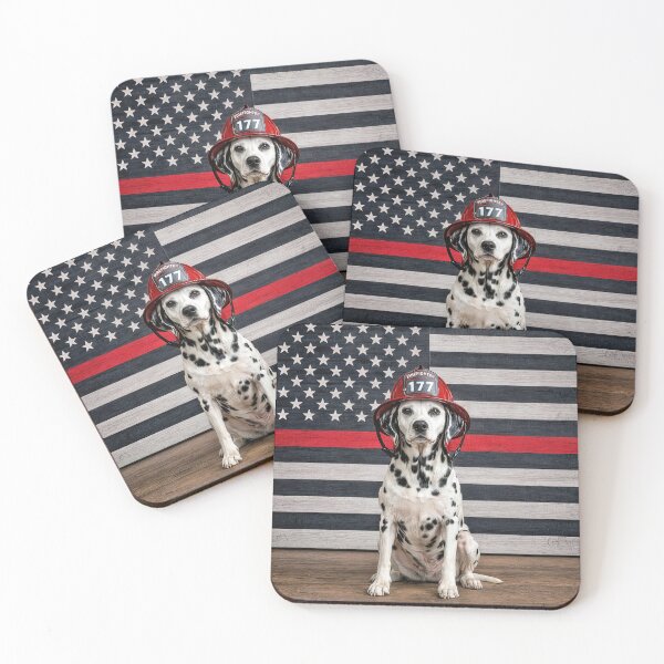 Item preview, Firefighter Dalmatian with Fireman Flag designed and sold by Maria Dryfhout.