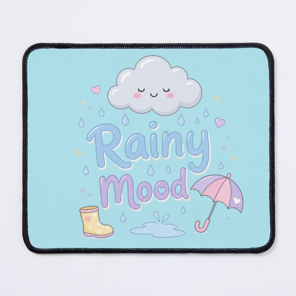 Item preview, Cute Rainy Mood Aesthetic Design | Kawaii Cloud & Umbrella Pastel Minimal White Background Cozy Vibes Sticker, T-Shirt, Phone Case designed and sold by Sanika arts .