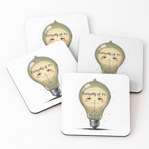 Item preview, Currently At 1 Percent Funny Burnout Lightbulb designed and sold by AQUILAKREO.
