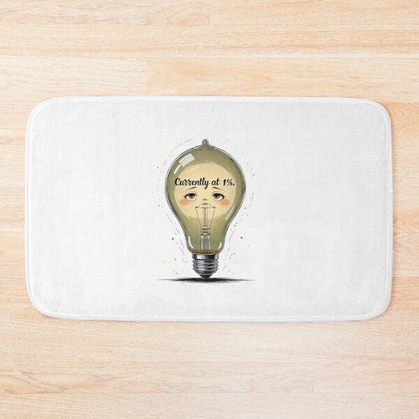 Item preview, Currently At 1 Percent Funny Burnout Lightbulb designed and sold by AQUILAKREO.