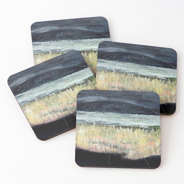 Item preview, Moonrise - a fantastical interpretation of fields, water, and hills designed and sold by StrayfishArts.