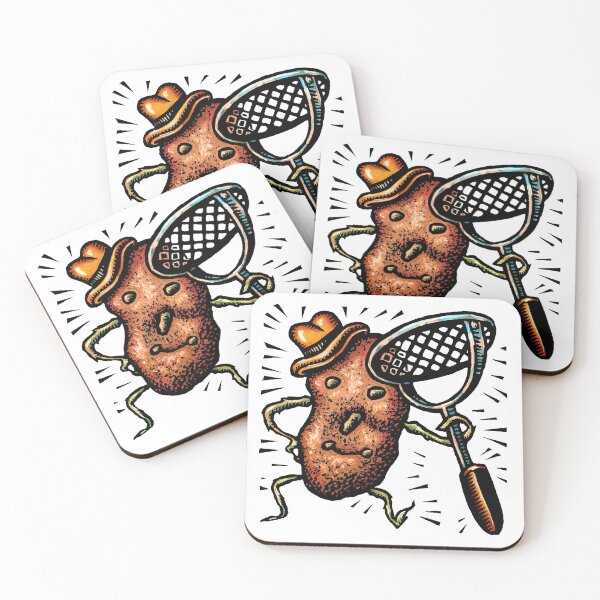 Item preview, potato man wearing a hat and holding potato masher designed and sold by LisaHaney.
