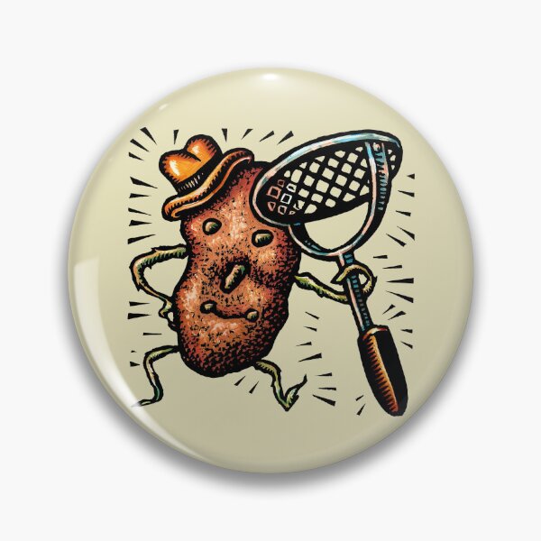 Item preview, potato man wearing a hat and holding potato masher designed and sold by LisaHaney.