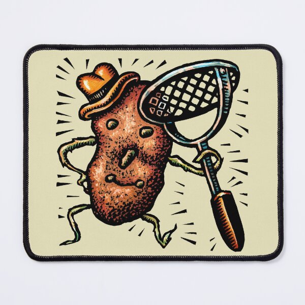 Item preview, potato man wearing a hat and holding potato masher designed and sold by LisaHaney.
