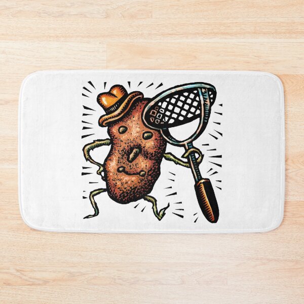Item preview, potato man wearing a hat and holding potato masher designed and sold by LisaHaney.