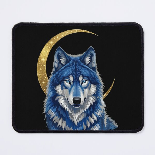 Item preview, Blue Wolf Moon - Celestial Spirit Animal Aesthetic designed and sold by Golden Threads Studio.