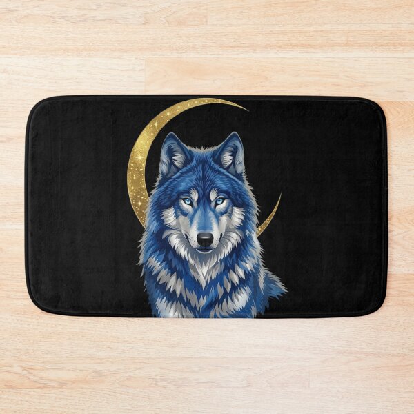 Item preview, Blue Wolf Moon - Celestial Spirit Animal Aesthetic designed and sold by Golden Threads Studio.