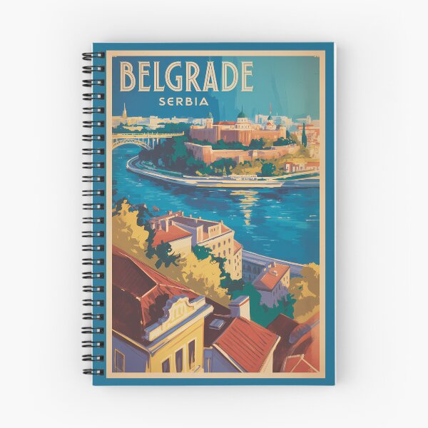 Item preview, Belgrade Serbia River Illustration Travel Art Vintage designed and sold by KrisSidDesigns.