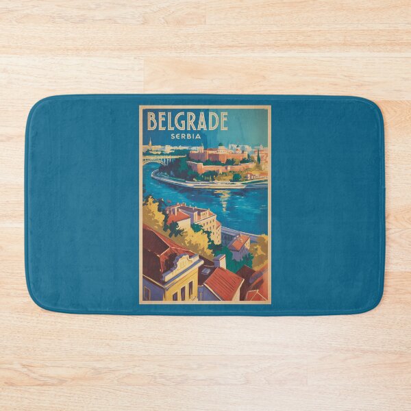Item preview, Belgrade Serbia River Illustration Travel Art Vintage designed and sold by KrisSidDesigns.