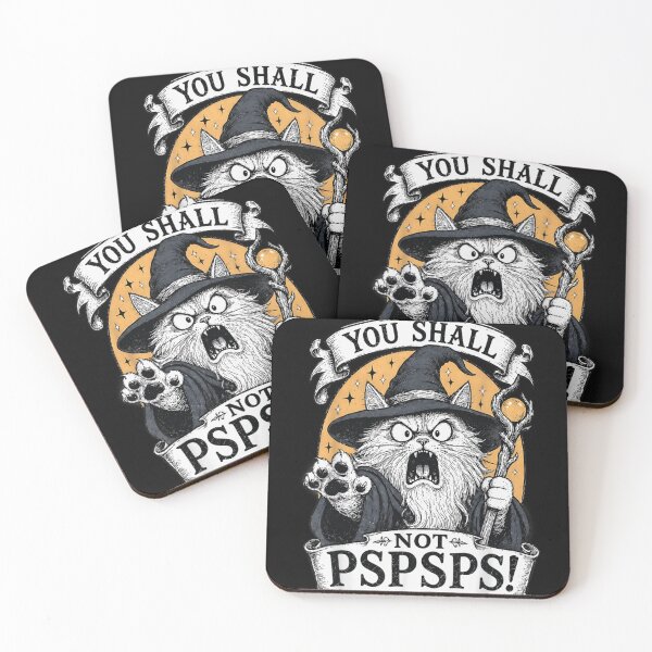 Item preview, You Shall Not Pspsps Funny Wizard Cat Sorcerer Grumpy Kitten Illustration designed and sold by KrystinaGiGi.