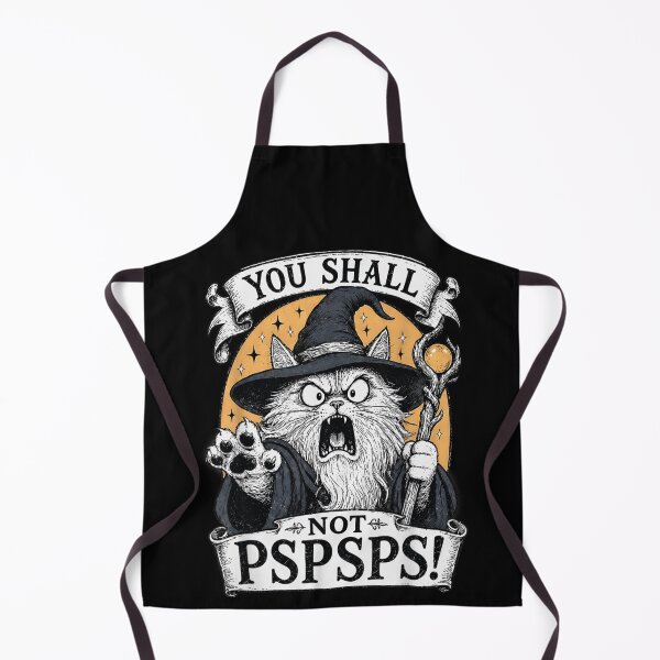 Item preview, You Shall Not Pspsps Funny Wizard Cat Sorcerer Grumpy Kitten Illustration designed and sold by KrystinaGiGi.