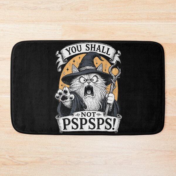Item preview, You Shall Not Pspsps Funny Wizard Cat Sorcerer Grumpy Kitten Illustration designed and sold by KrystinaGiGi.