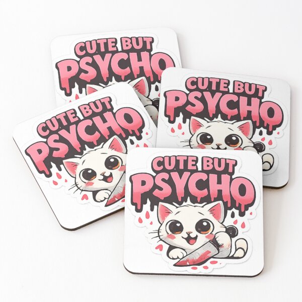 Item preview, Cute But Psycho Cat Sticker designed and sold by DigitalArt10.