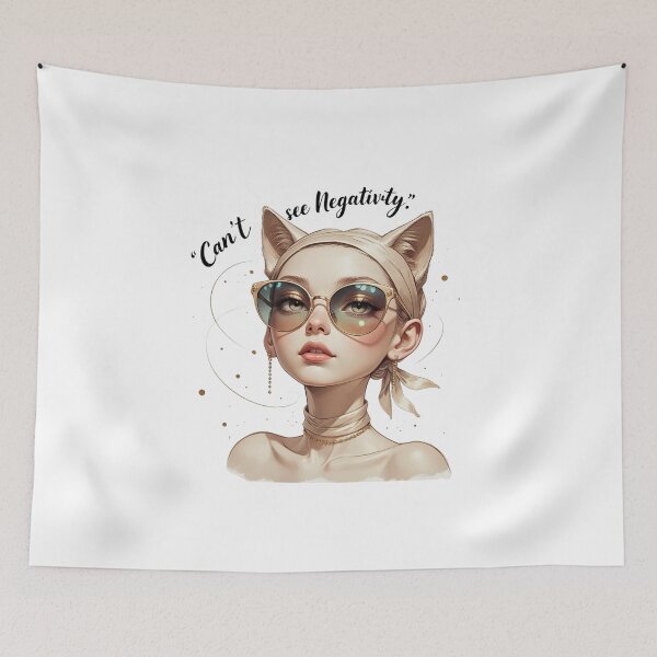 Item preview, Cant See Negativity Funny Sarcastic Cat Girl Humor designed and sold by AQUILAKREO.