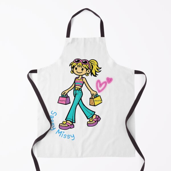 Item preview, Sassy Missy Retro Shopping Girl Groovy Doodle Cute 70s Style Character T-Shirt Design designed and sold by Black Signal.