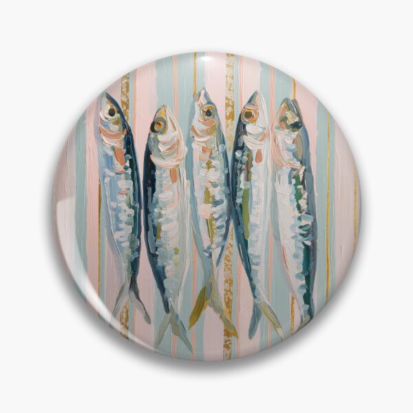Item preview, Pink and Blue Striped Coastal Sardine Fish designed and sold by Nova~Prints.