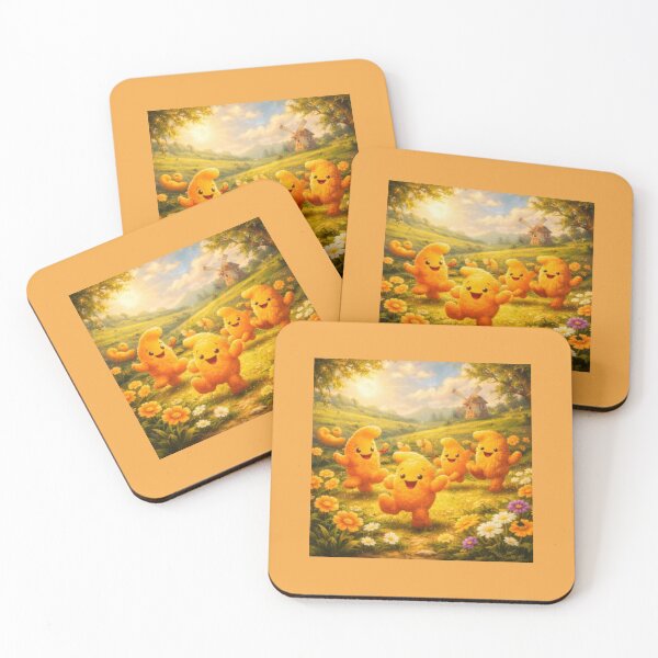 Item preview, Joyful Puffs Frolic in a Sunny Meadow. designed and sold by JoyNest = "The nest of joy".
