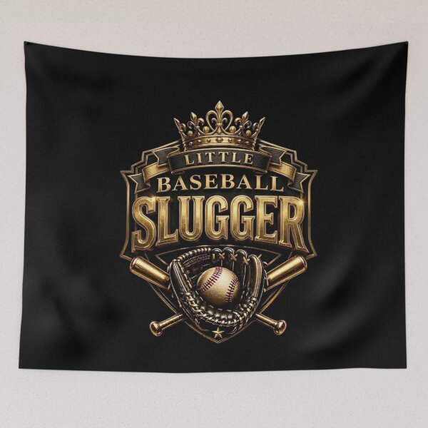 Item preview, 3D Gold Little Baseball Slugger - Royal Sports Shield Emblem designed and sold by Lozarux.