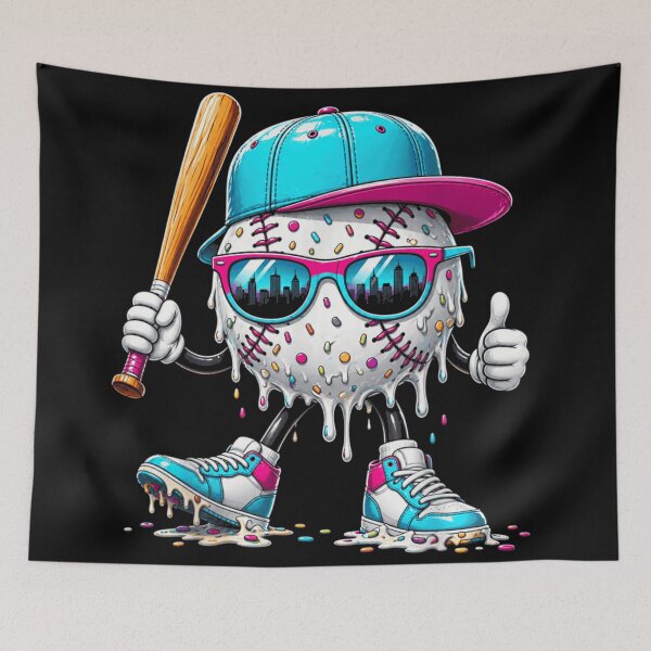 Item preview, Cool Melting Baseball Character Wearing Sunglasses And Sneakers Streetwear Urban Art designed and sold by NgumohaLanke.