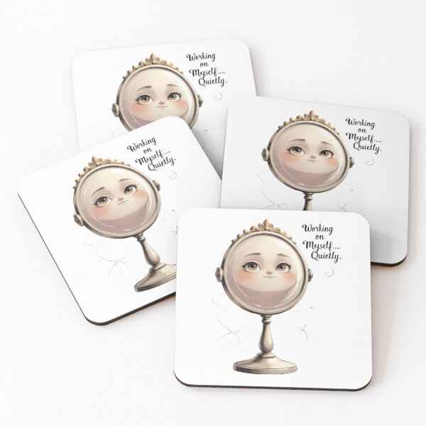 Item preview, Working On Myself Quietly Funny Introvert Mirror designed and sold by AQUILAKREO.