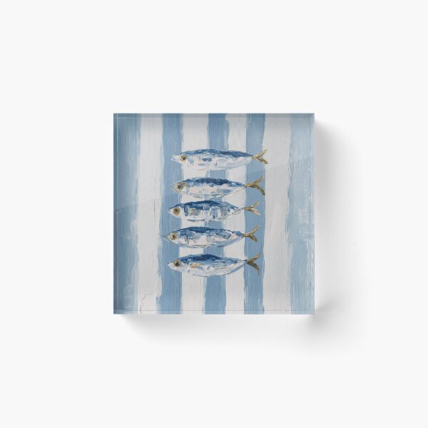Item preview, Blue and White Striped Coastal Sardine Fish designed and sold by Nova~Prints.