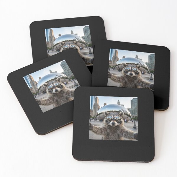 Item preview, Cool Raccoon Selfie Chicago Bean Sunglasses designed and sold by snowry.