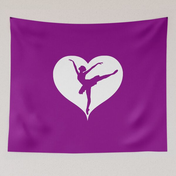 Item preview, Girl Ballet Heart Ballerina Silhouette designed and sold by RetroFuchs.