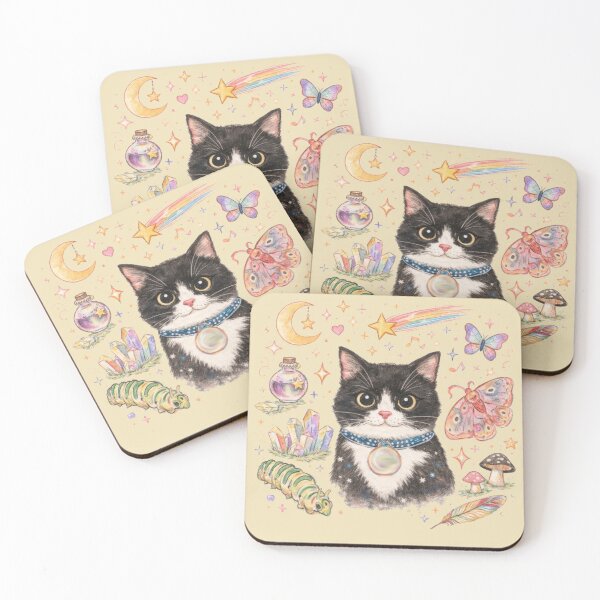 Item preview, Cute black and white cat with doodles, pen style designed and sold by Art Fly.