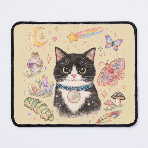 Item preview, Cute black and white cat with doodles, pen style designed and sold by Art Fly.