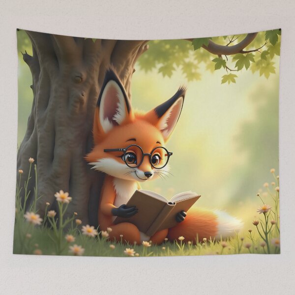 Item preview, Cute fox reading a book designed and sold by MarionsArt.