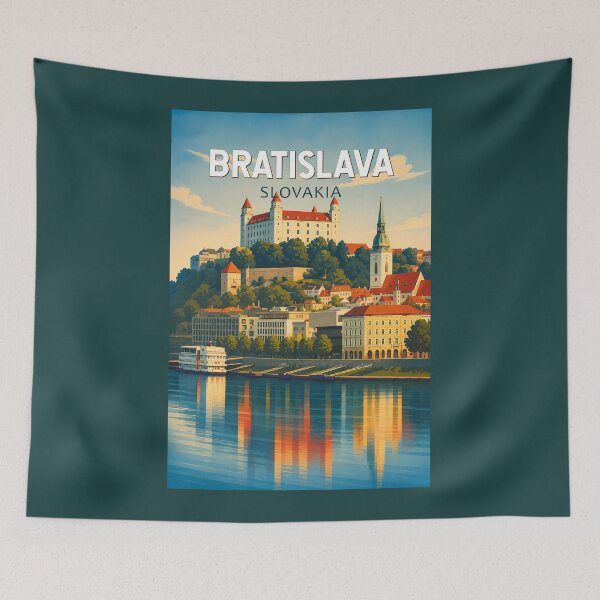 Item preview, Bratislava Slovakia Illustration Travel Art Vintage designed and sold by KrisSidDesigns.