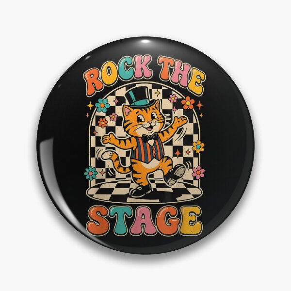 Item preview, Rock The Stage Retro Groovy Dancing Cat Tap Dancer Vintage Aesthetic Art designed and sold by PhocoNibict.