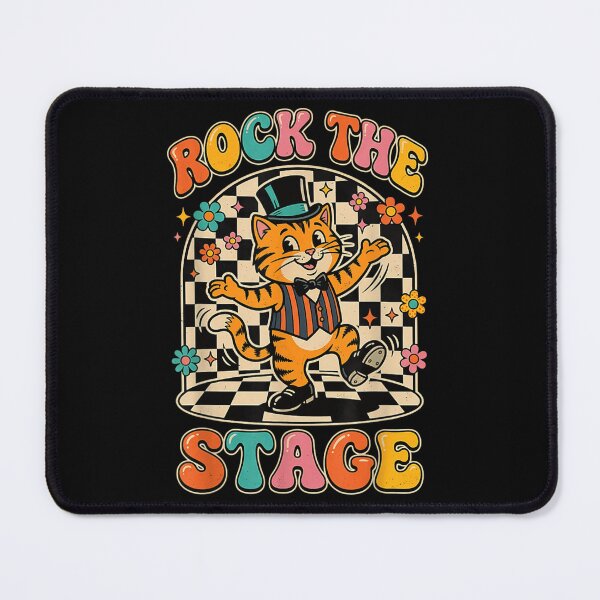 Item preview, Rock The Stage Retro Groovy Dancing Cat Tap Dancer Vintage Aesthetic Art designed and sold by PhocoNibict.