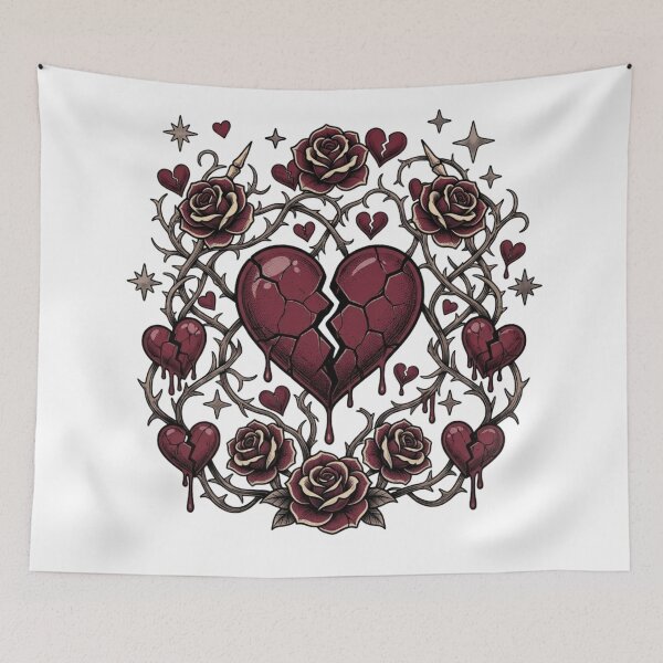 Item preview, Broken Heart with Roses designed and sold by Soft Toxic.