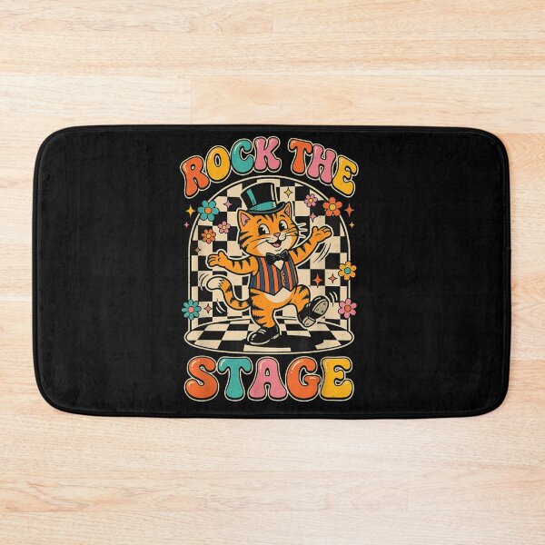 Item preview, Rock The Stage Retro Groovy Dancing Cat Tap Dancer Vintage Aesthetic Art designed and sold by PhocoNibict.