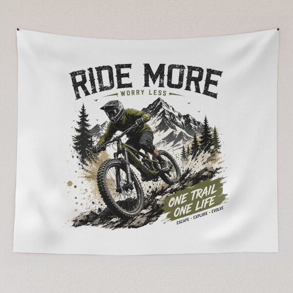 Item preview, Ride More Worry Less – Mountain Bike Adventure Design designed and sold by Newthingzy.