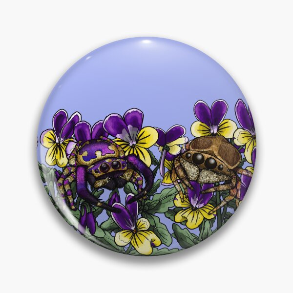 Item preview, Purple Gold Jumping Spider x Johnny Jump Ups designed and sold by JoyHappySpiders.