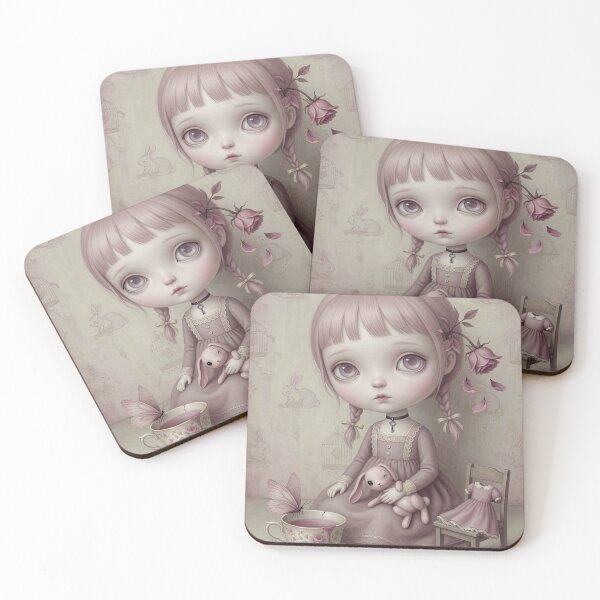 Item preview, Melancholy Girl Illustration. N.1. Fantasy Whimsical Doll ✦ Pop Surrealism Art Print designed and sold by Piagor.