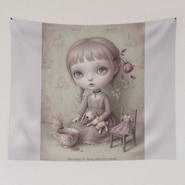Item preview, Melancholy Girl Illustration. N.1. Fantasy Whimsical Doll ✦ Pop Surrealism Art Print designed and sold by Piagor.