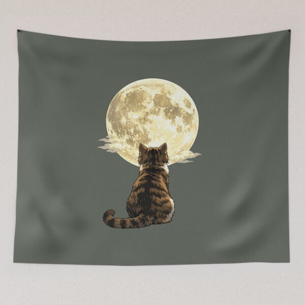Item preview, Moon Cat T-Shirt - Dramatic Anime Aesthetic designed and sold by InkTheFox.